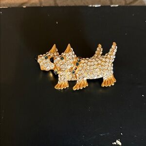 Vintage Napier Scottish dogs gold tone brooch. EUC 
Diamonds sparkike